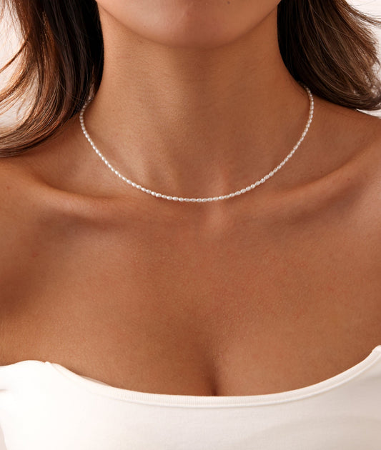 Sterling Silver Pearl Necklace - Nova