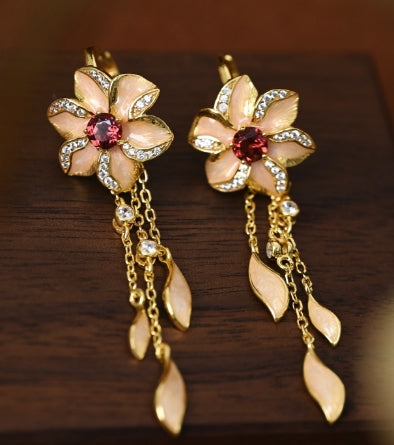 Earring | Enamel and Garnet