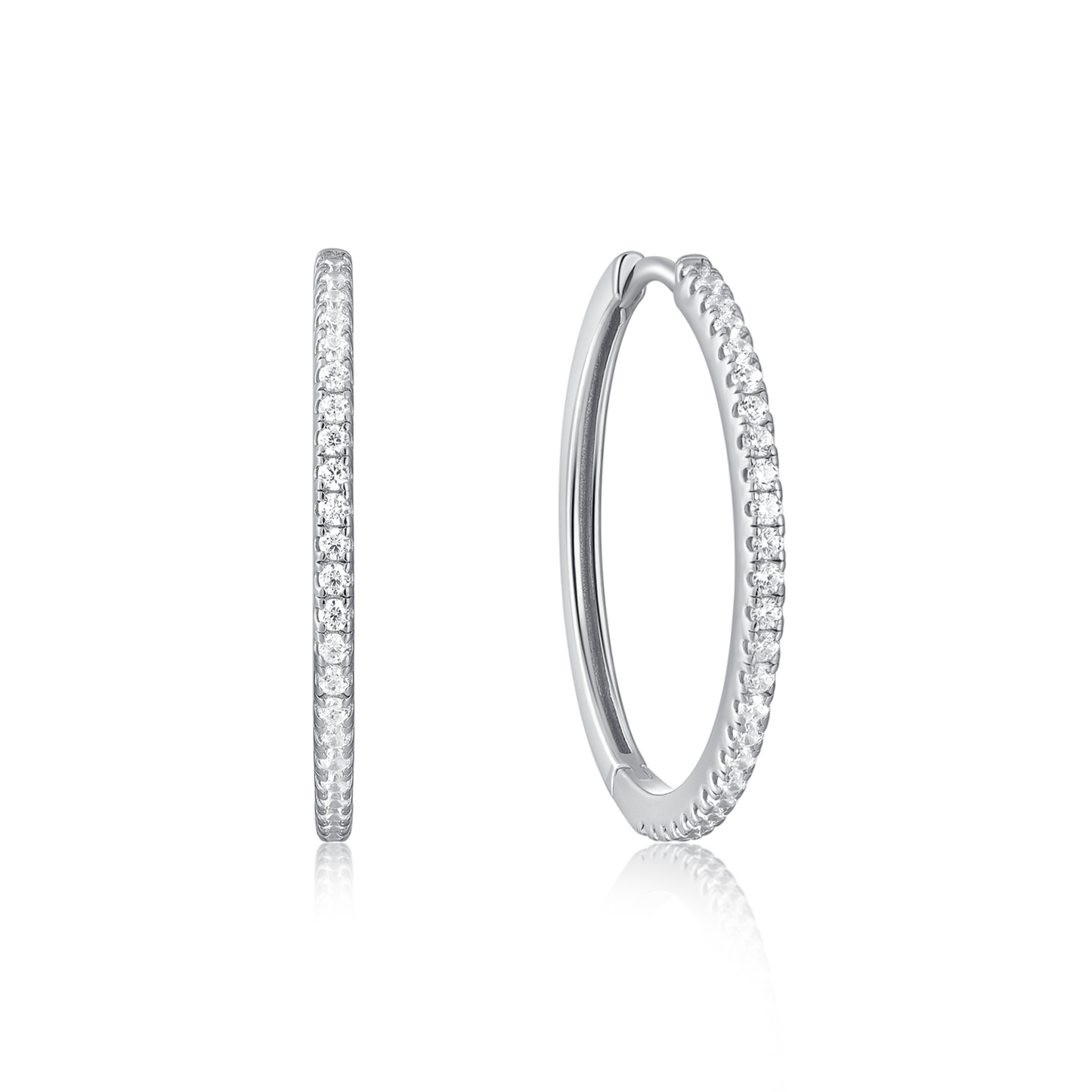 Sterling Silver Ear Party Huggie Earrings Large