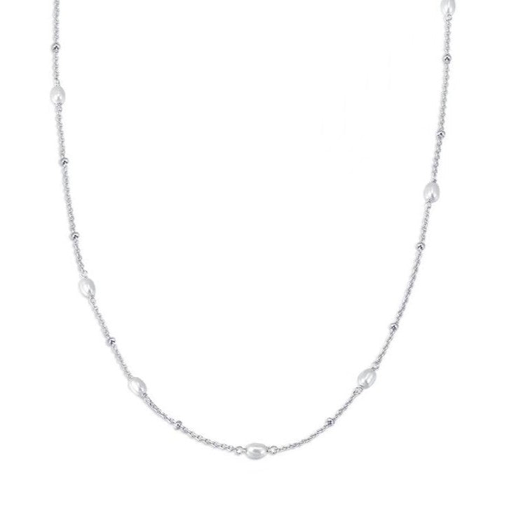 Sterling Silver Starlit Pearl Necklace