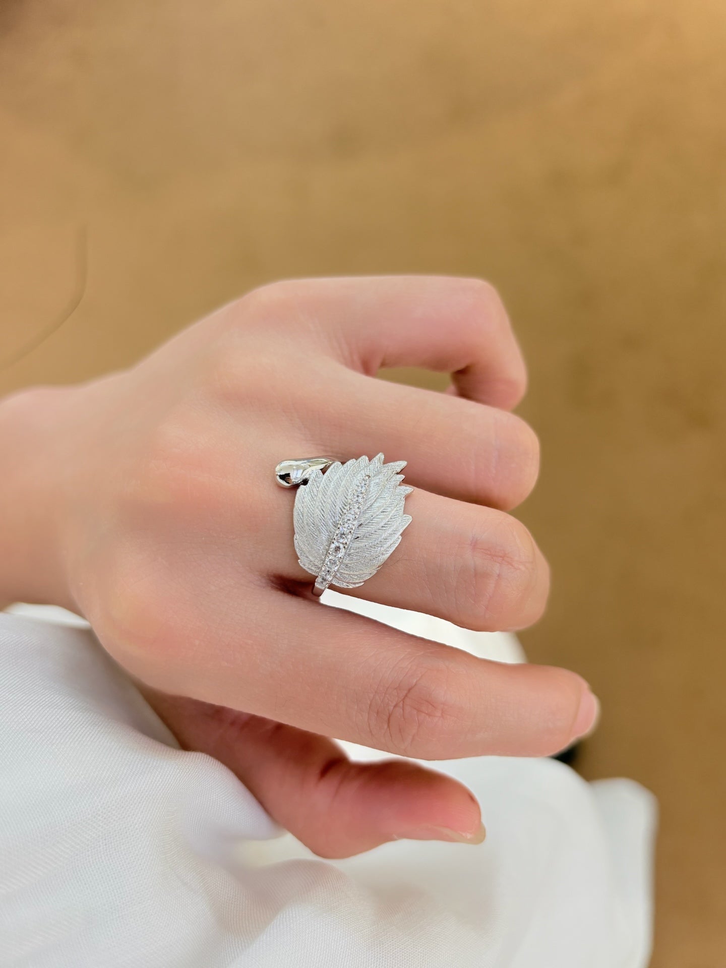 18k Gold Plated Angel Feather Ring