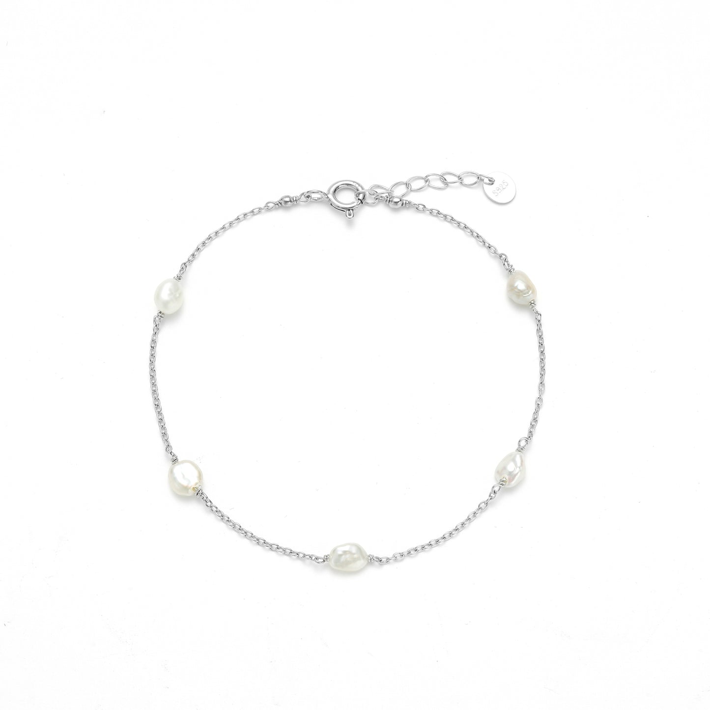 Sterling Silver Pearl Bracelet - Nebula