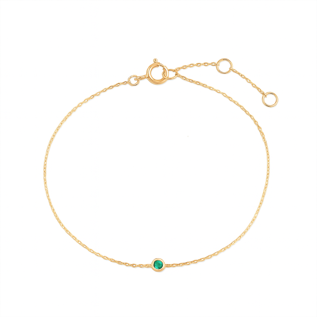 9k Solid Gold Emerald Bracelet