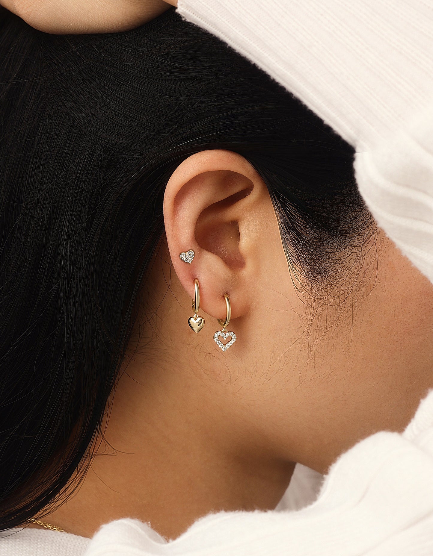 14k Gold Vermeil Eternal Heart Hoop Earring