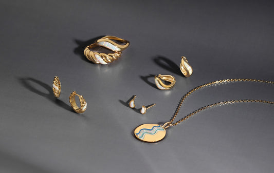 14k Gold Vermeil Wave Opal Ring