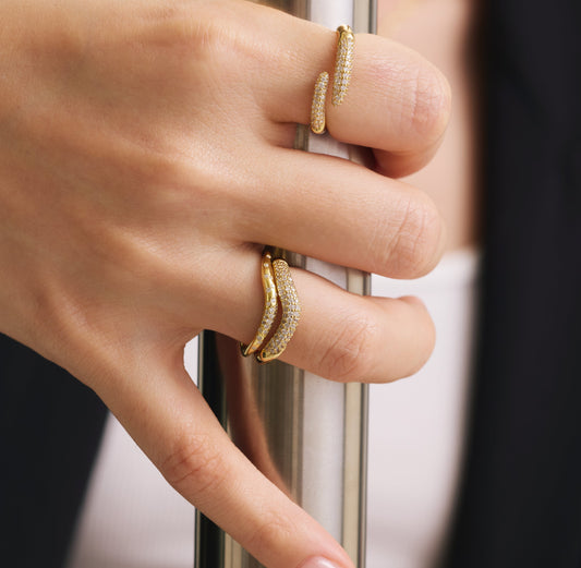 14K Gold Vermeil Linquid Sparkle ring