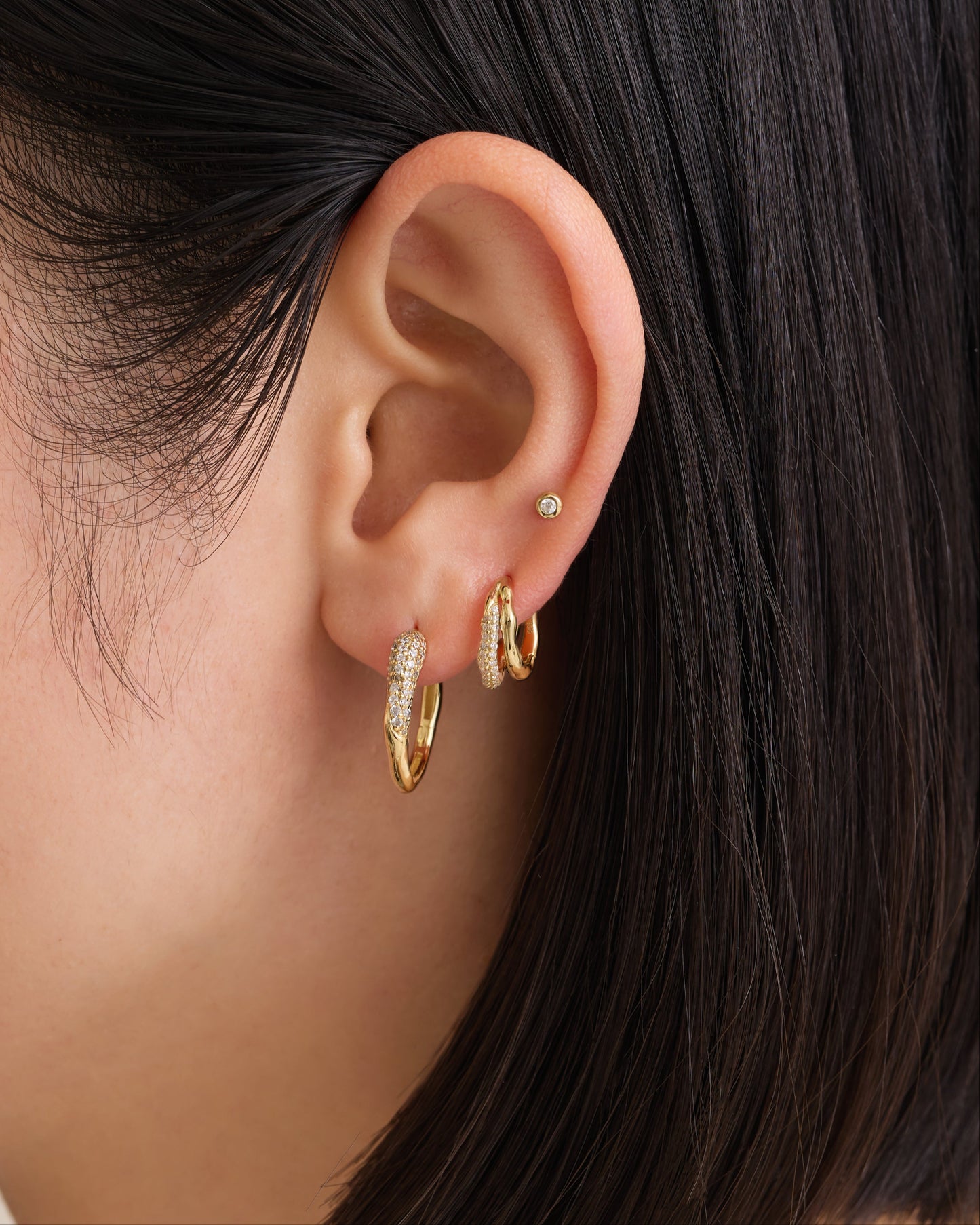 Galaxy | CZ Huggie Hoop Earrings