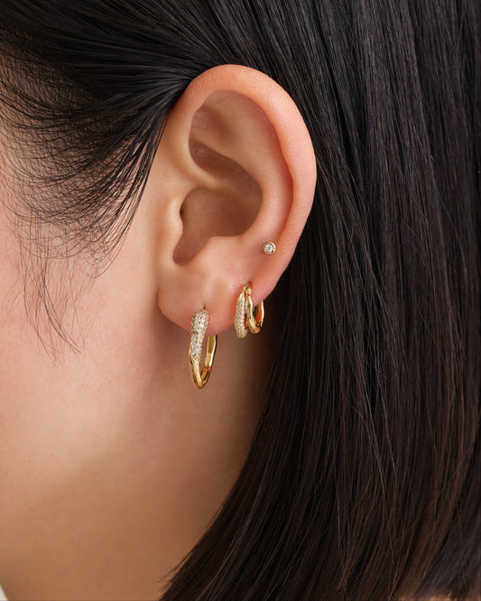 Galaxy | CZ Huggie Hoop Earrings