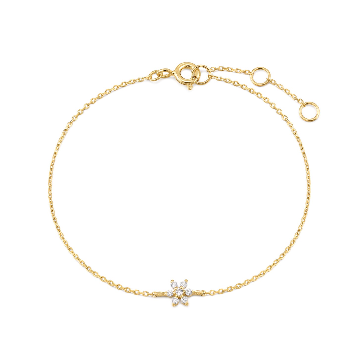 18K Gold Vermeil Snowflake Bracelet