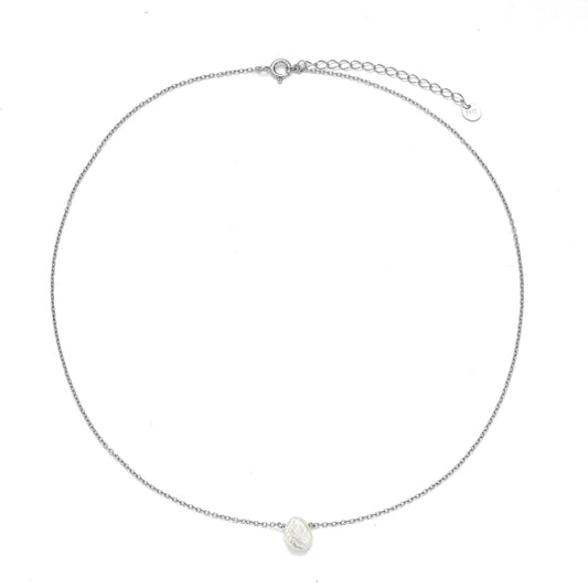Sterling Silver Pearl Necklace - Lyra