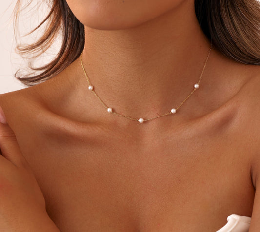 14K Gold Filled Pearl Necklace - Astrid
