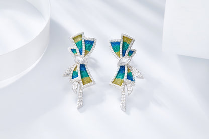 Earring | Enamel and White Topaz