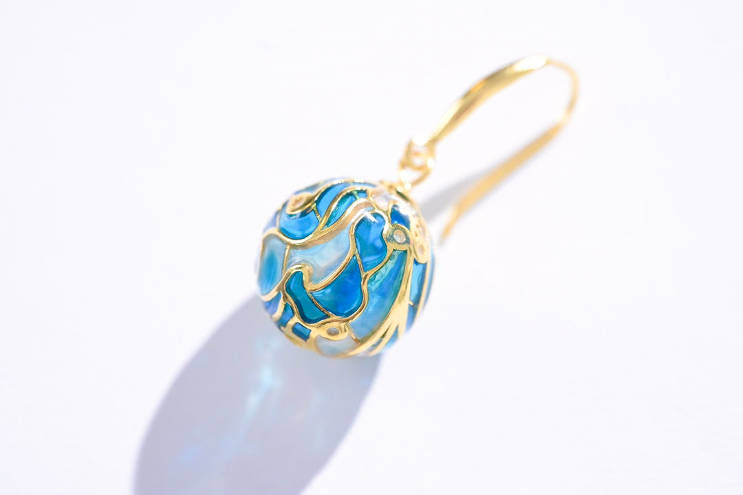 Earring | Transparent Enamel Round Shape