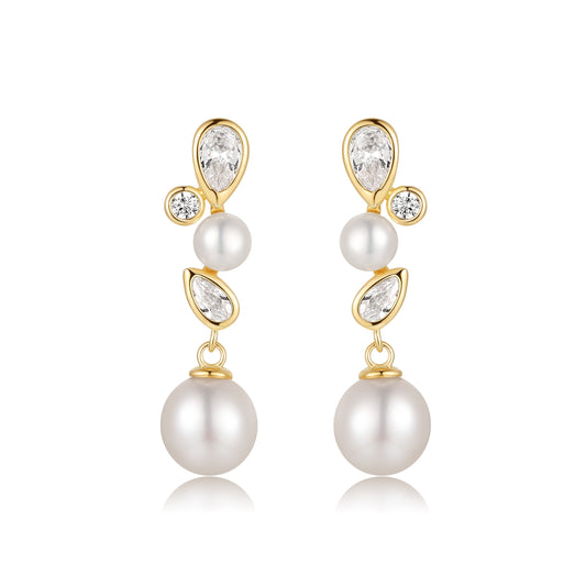 18K Gold Vermeil Pearl Earrings