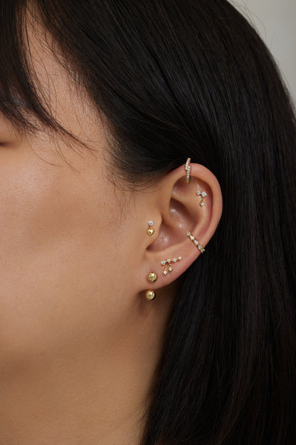 14k Gold Vermeil Ear Party Huggie Earrings
