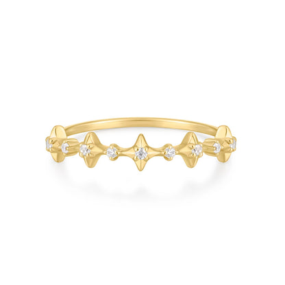 Sterling Silver 14K Gold Plating Galaxy Ring