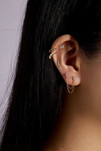 14k Gold Vermeil Ear Party Huggie Earrings