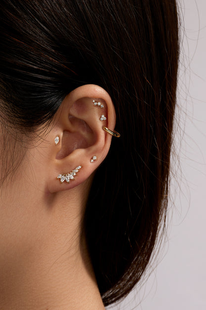 Sterling Silver 14K Gold Plating Ear Party Earring studs