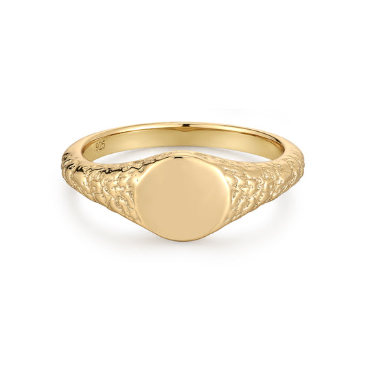 Sterling Silver with 18K Gold Plated Signature ring