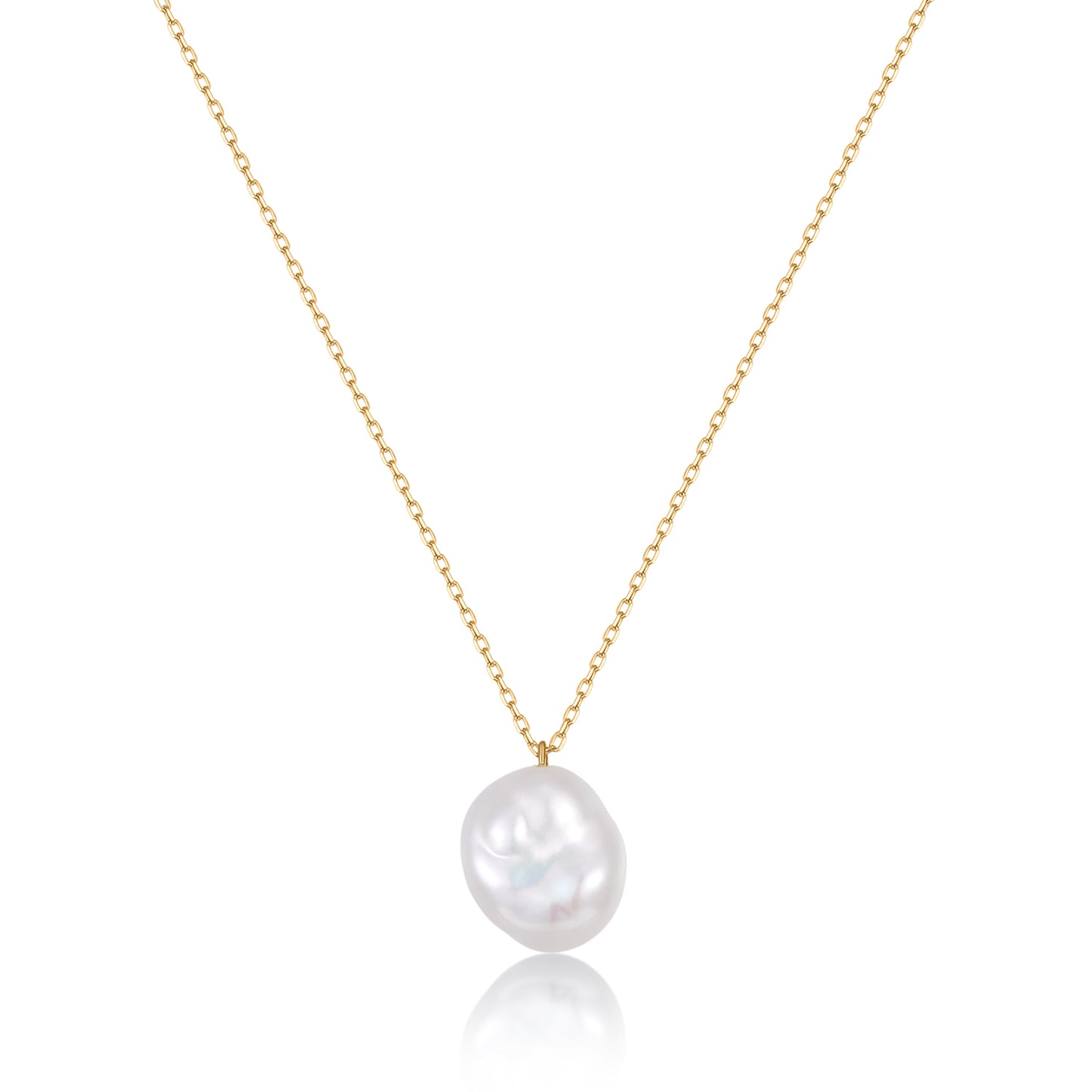 9k Solid Gold Freshwater Pearl Necklace