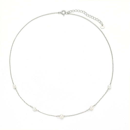 Sterling Silver Pearl Necklace - Astrid