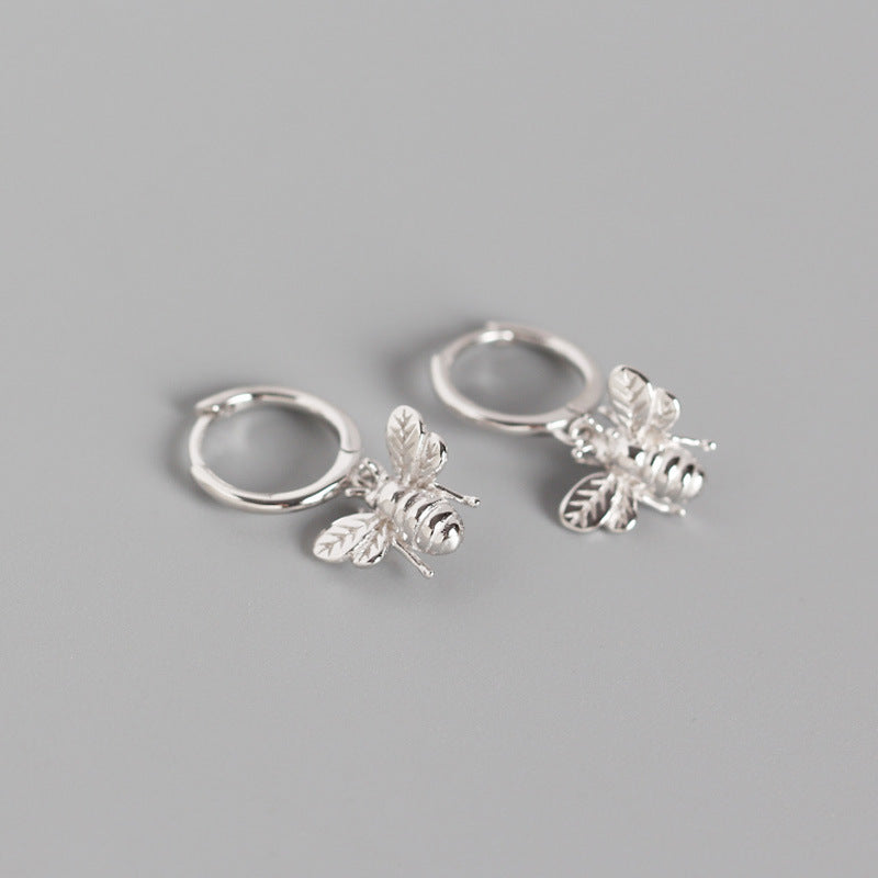 Sterling Silver Huggie Earring Bee