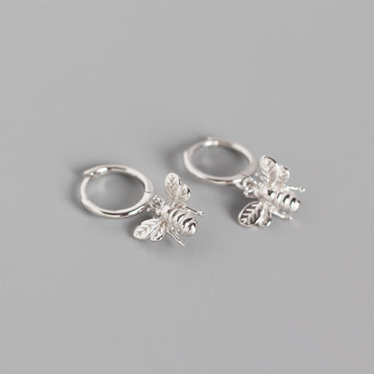 Sterling Silver Huggie Earring Bee