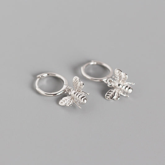 Sterling Silver Huggie Earring Bee