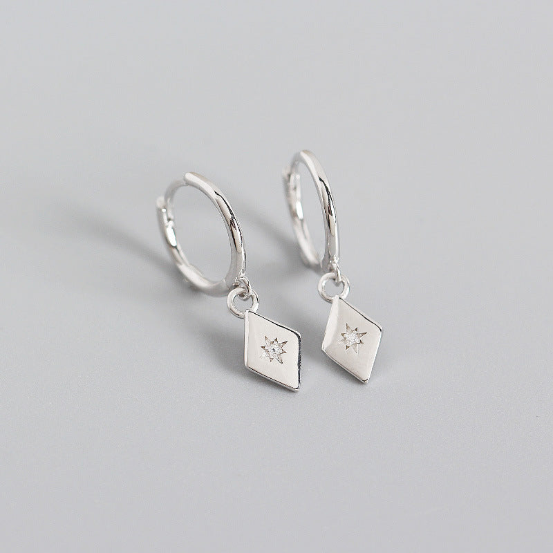 Sterling Silver Huggie Earring with CZ