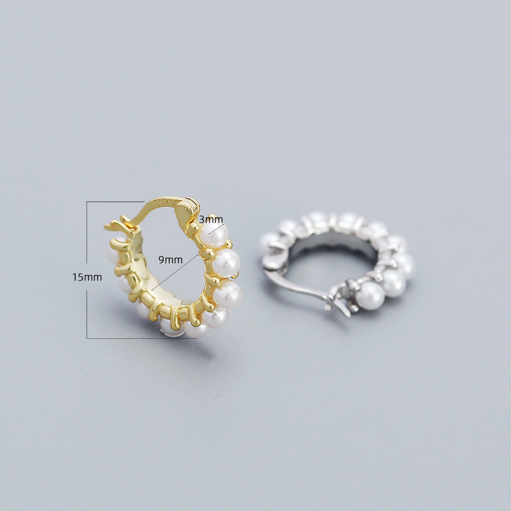 Sterling Silver with gold plated Huggie Earring with CZ