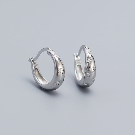 Sterling Silver with Huggie Earring with CZ