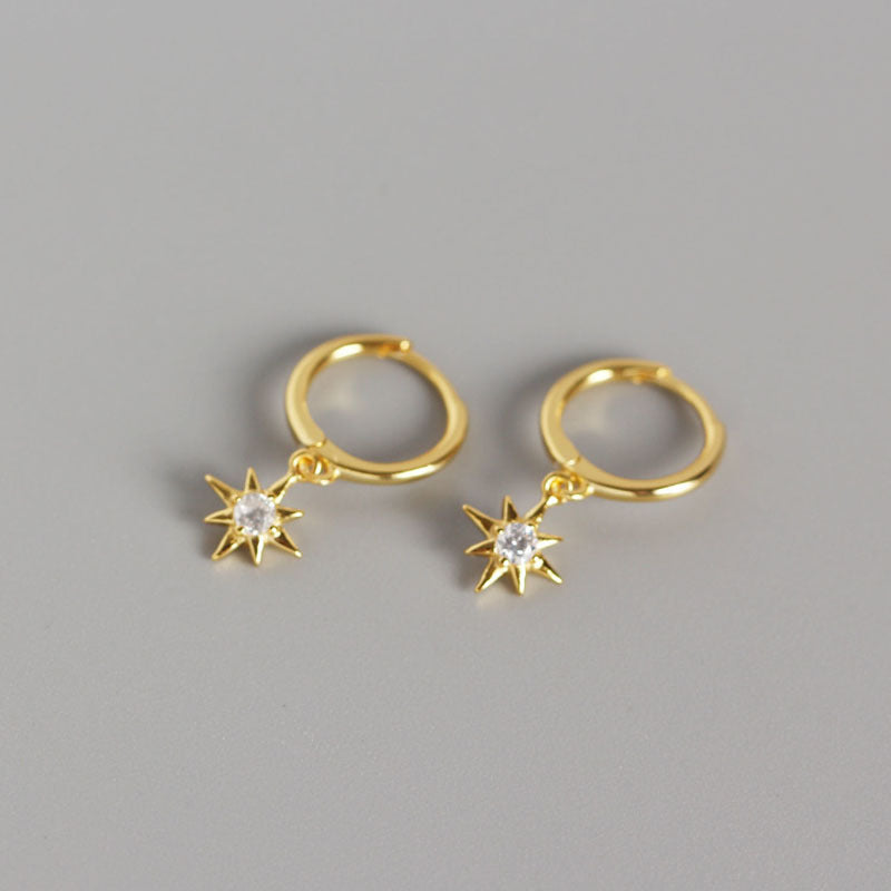 Sterling Silver Hoop Earrings - Pole Star Gold