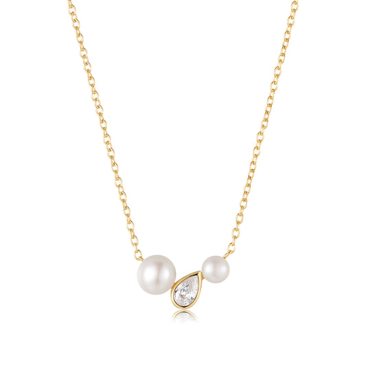 18K Gold Vermeil Pearl Necklace