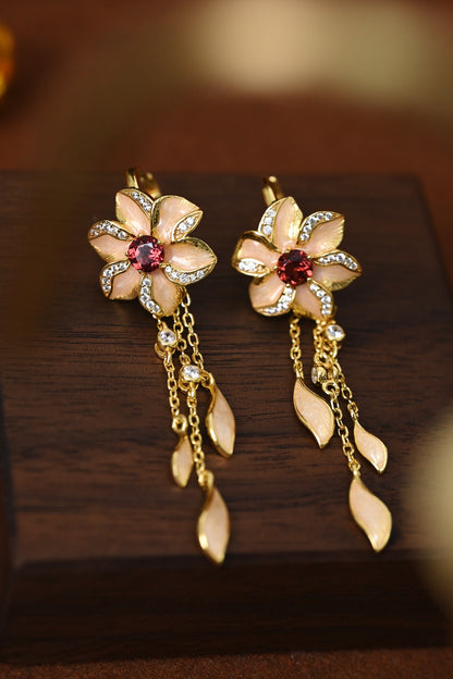 Earring | Enamel and Garnet