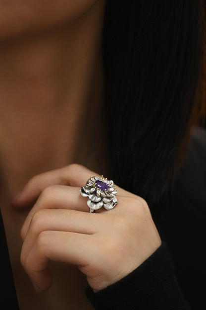 The Amethyst Blossom Ring