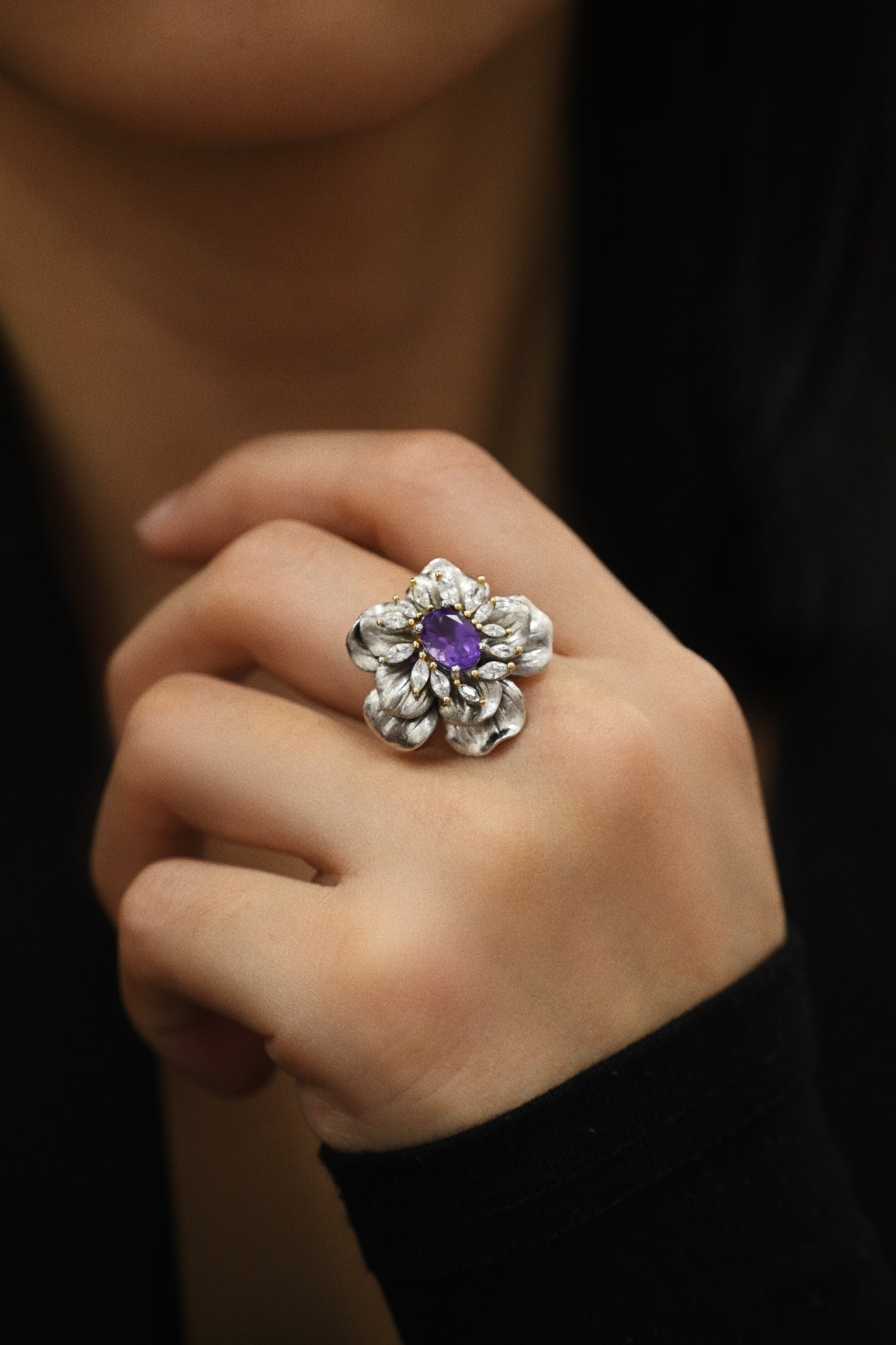 The Amethyst Blossom Ring