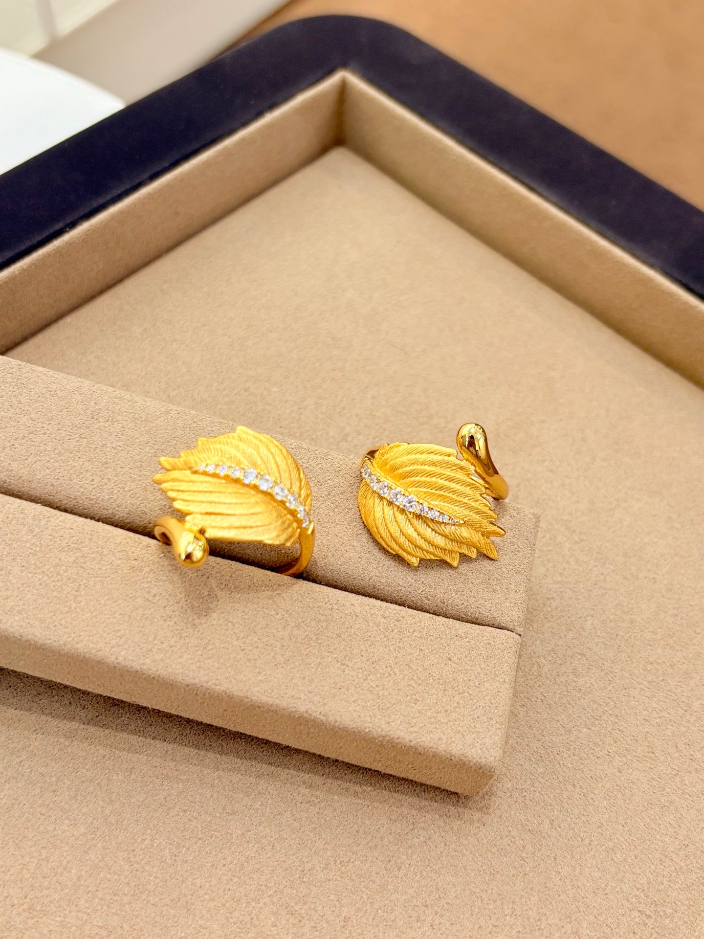 18k Gold Plated Angel Feather Ring