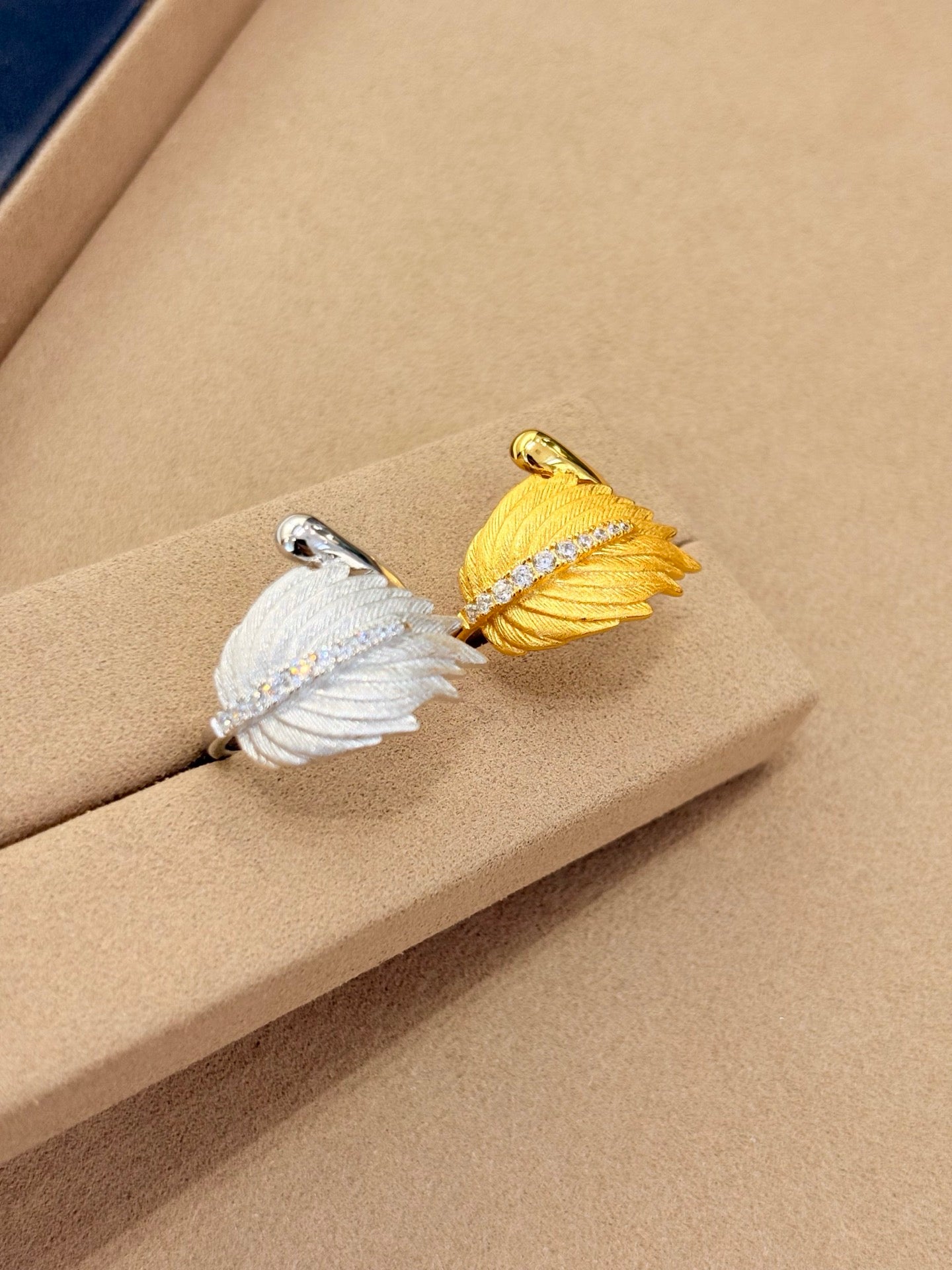 18k Gold Plated Angel Feather Ring