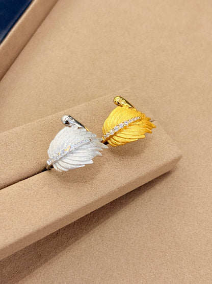 18k Gold Plated Angel Feather Ring