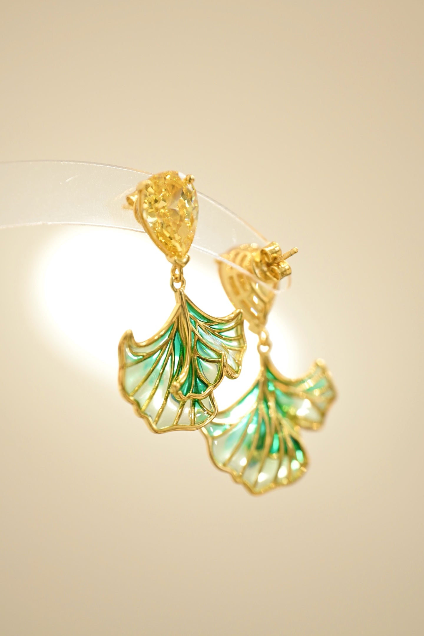 18K Gold Plated Serene Ginkgo Earrings