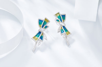 Earring | Enamel and White Topaz