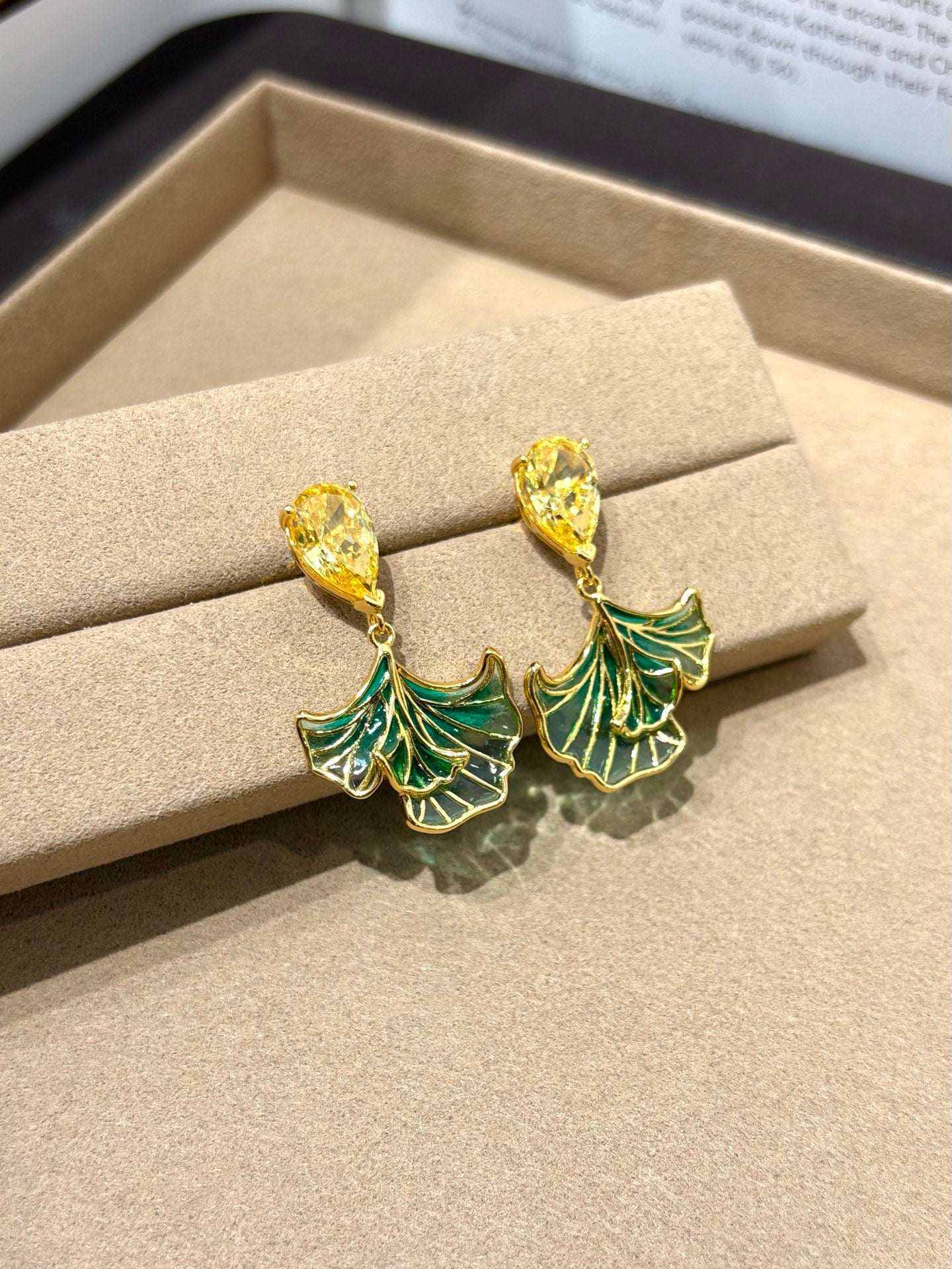 18K Gold Plated Serene Ginkgo Earrings