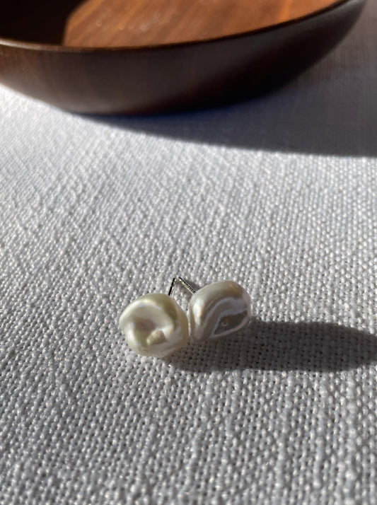 Keshi Pearl Studs