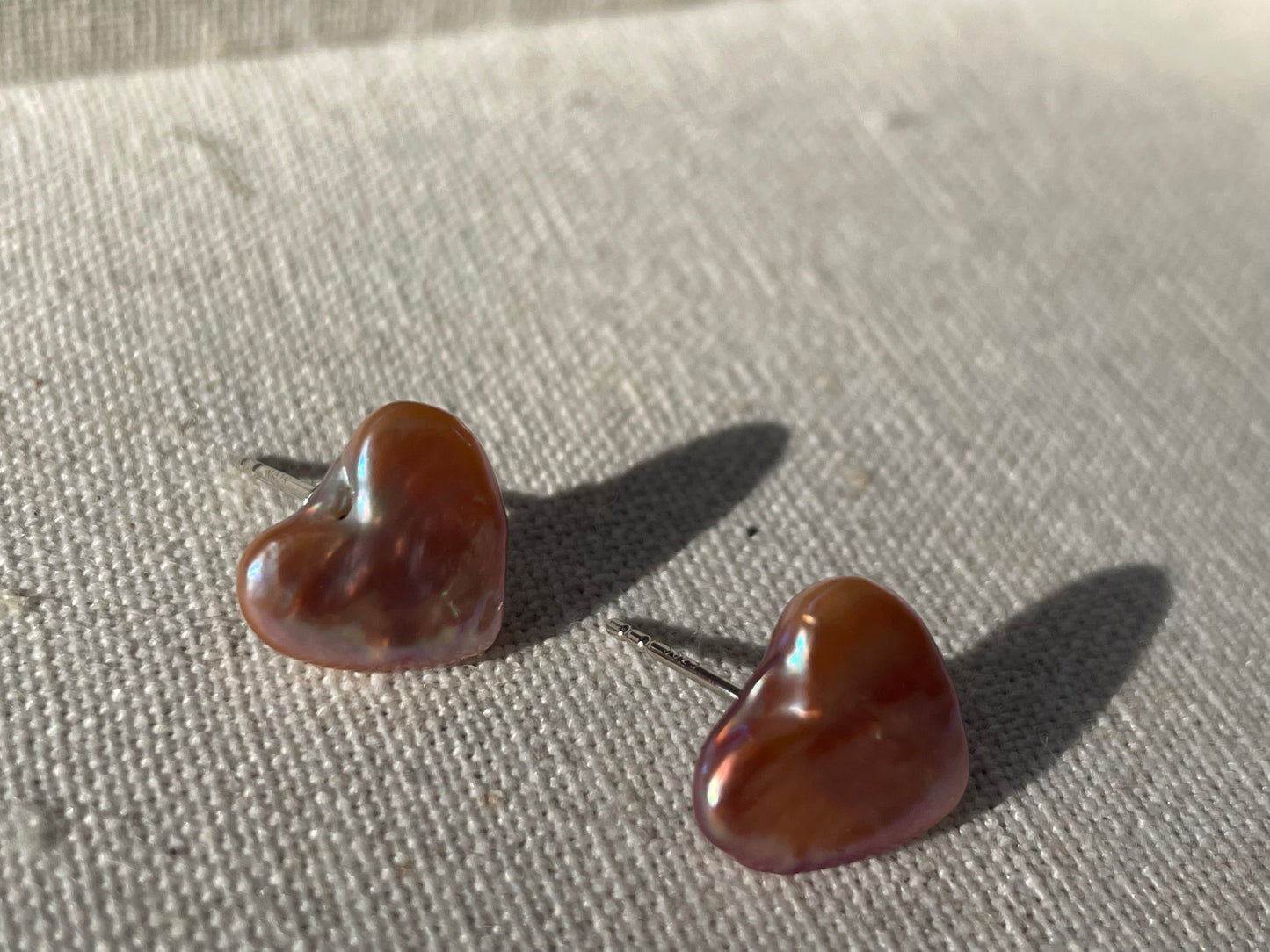 Heart Shape Pearl Studs