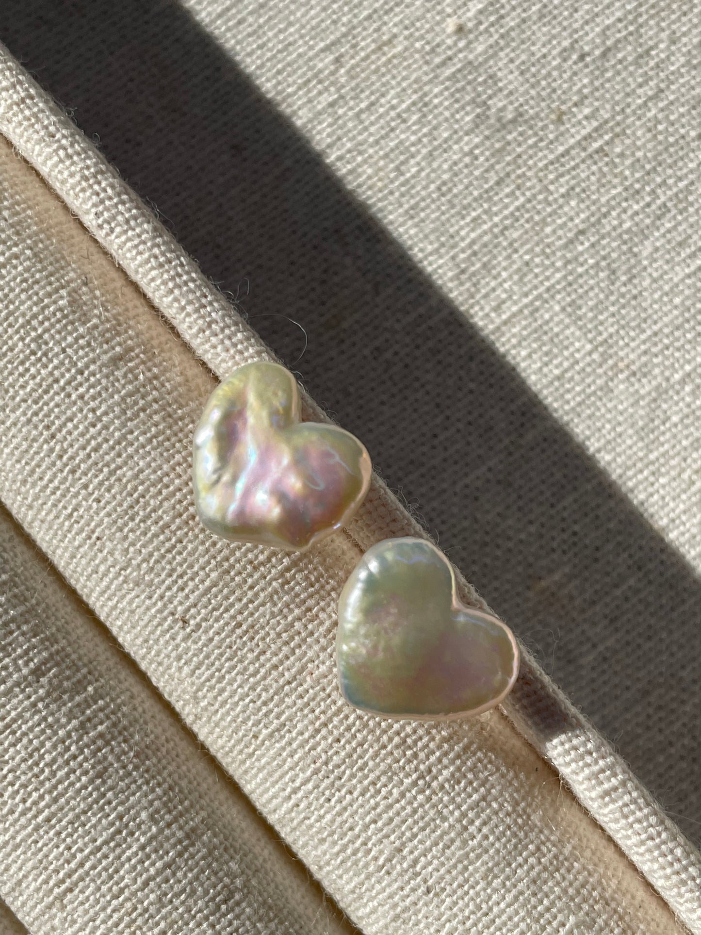 Heart Shape Pearl Studs