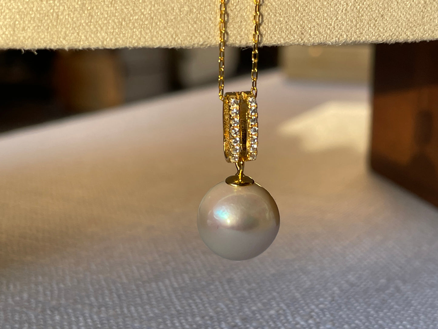 Pearl Pendant with CZ