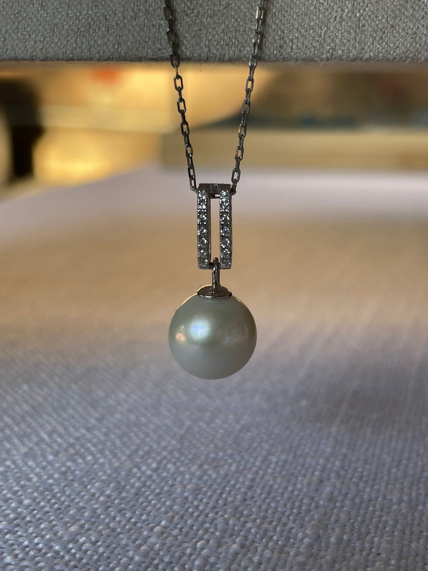 Pearl Pendant with CZ