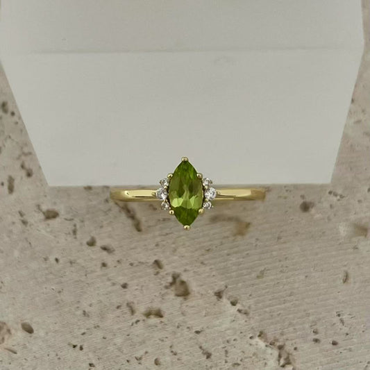 14K Gold Plated Peridot Ring