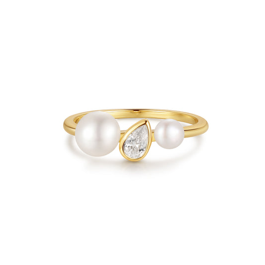 18K Gold Vermeil Pearl Ring