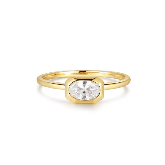 18K Gold Vermeil CZ Ring